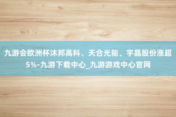 九游会欧洲杯沐邦高科、天合光能、宇晶股份涨超5%-九游下载中心_九游游戏中心官网